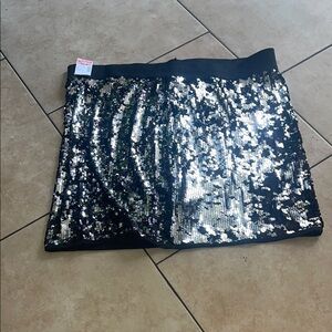 Deb Silver and Black Sequin Mini Pencil Skirt